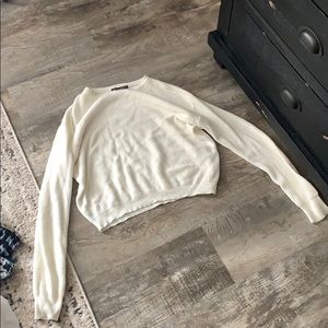 Brandy Melville Cropped Cream Sweater